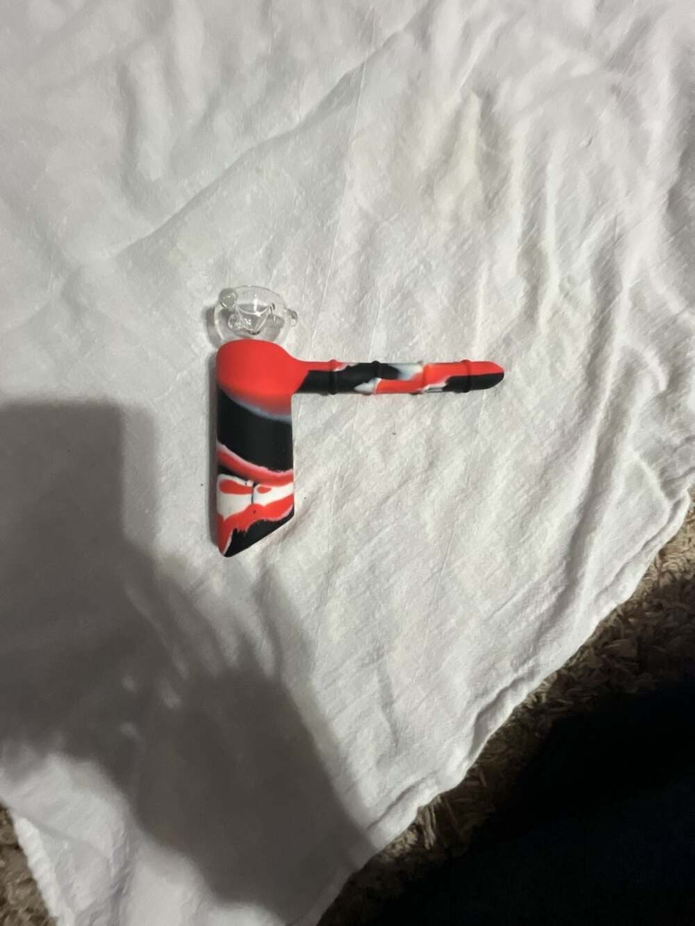 Silicone and Glass Hand Piece with Swirl Pattern